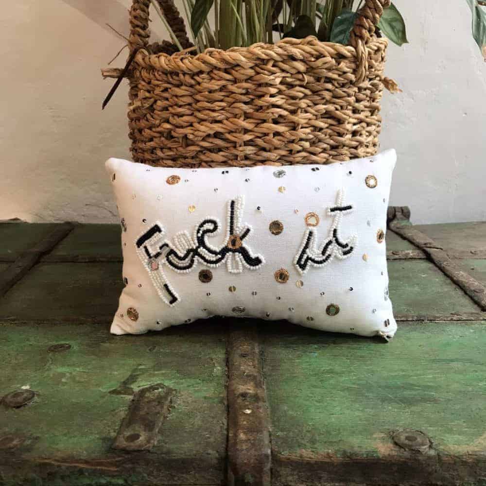 Fuck-it Lavender Scatter Cushion Black