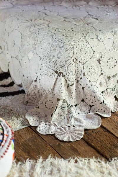 Crochet Bed Cover In Cream