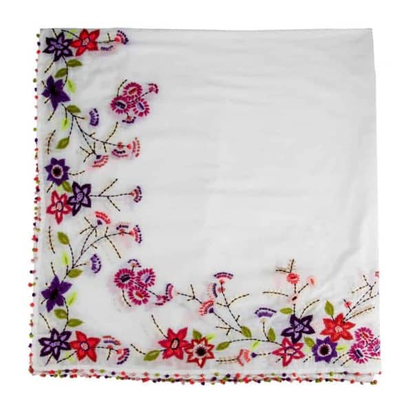 floral embroidered scarf