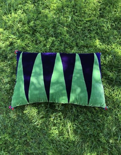 Green Joker Cushion In Velvet