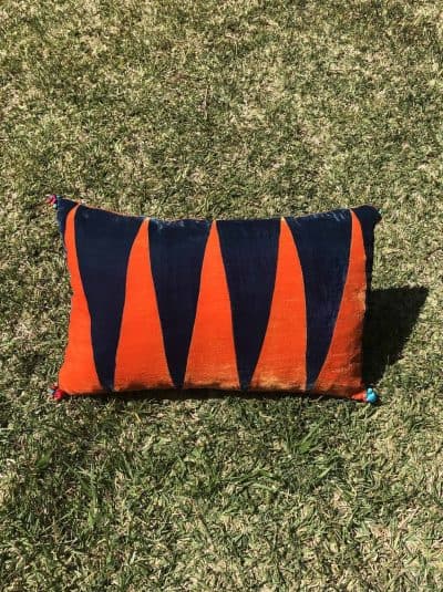 Orange Joker Cushion In Velvet