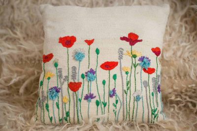 Poppy Cushion Cover in Red
