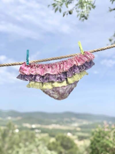 Lilac Silk Frilly Rock Bikini