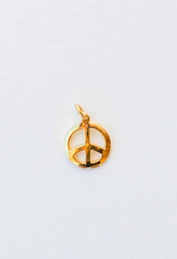 silver gold plated peace charm