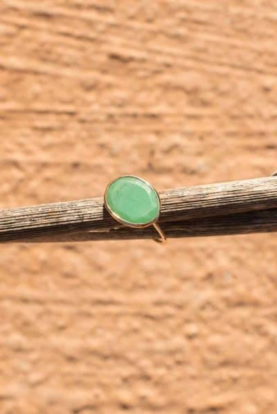 green onyx gold wire ring
