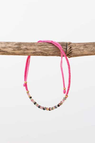pale pink tourmaline string bracelet