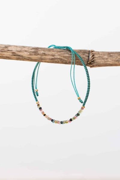 seafoam green tourmaline string bracelet