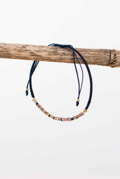 navy blue tourmaline string bracelet