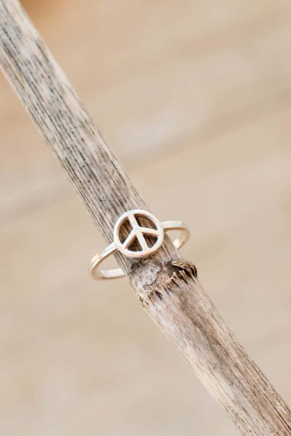 silver peace symbol ring