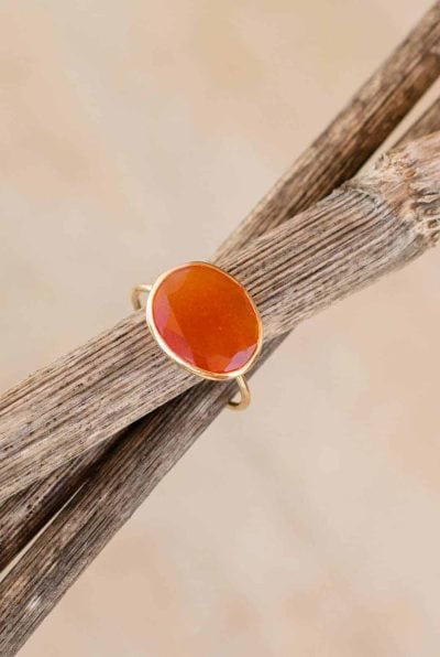 Carnelian Gold Wire Ring