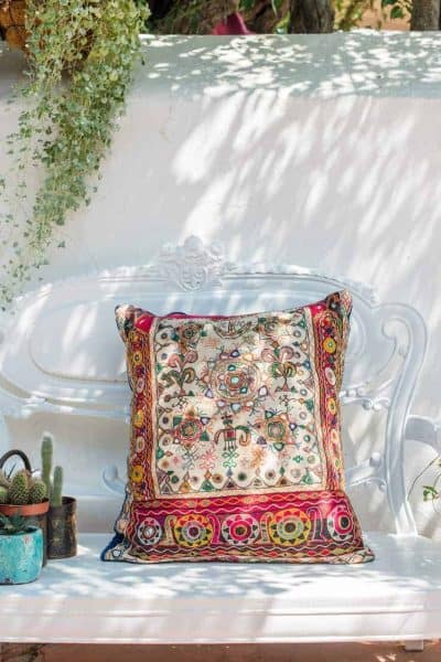 Vintage Rajasthani Fabric Cushion