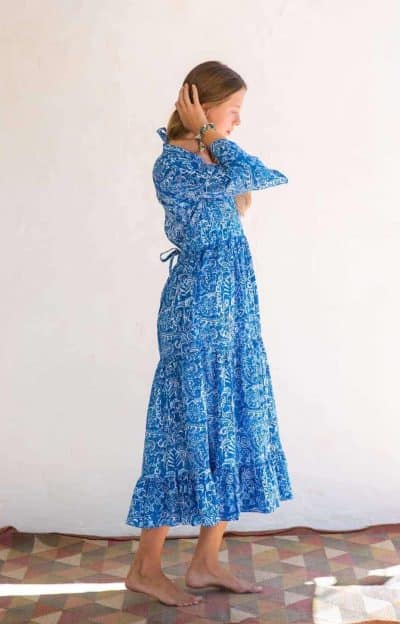 blue summer cotton dress