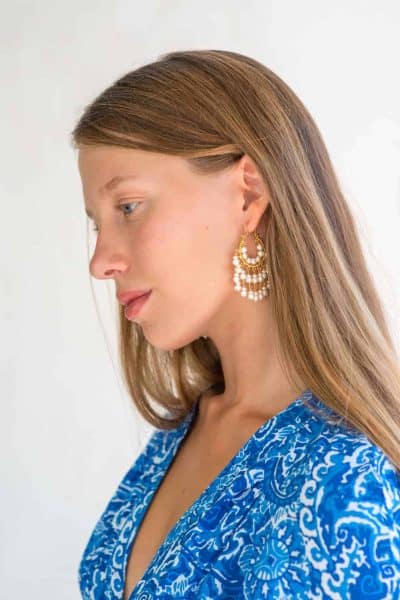 dangly pearl earrings