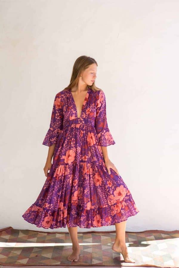 purple floral dress