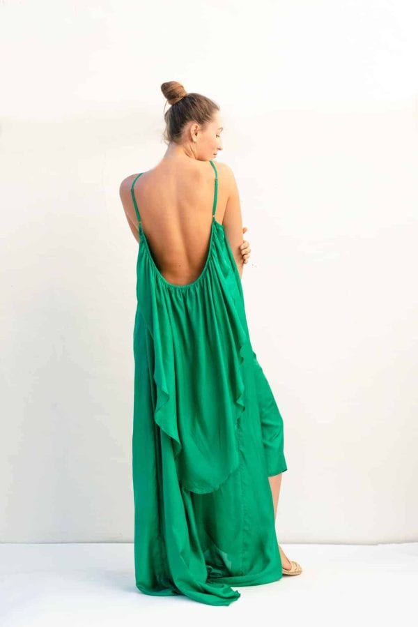 low back silk dress