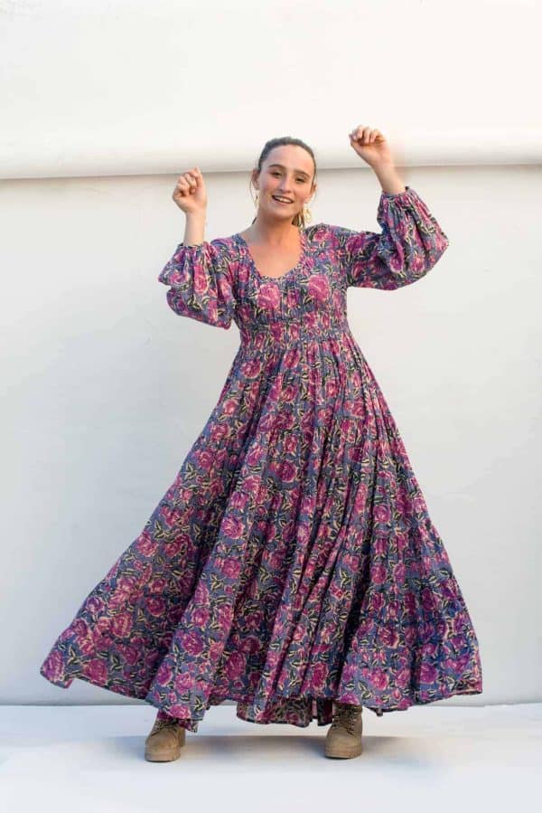 pink purple floral dress