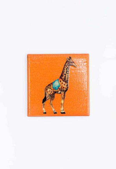 giraffe decoupage coaster