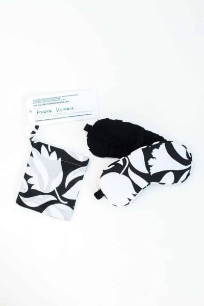 black and white print cotton eye mask