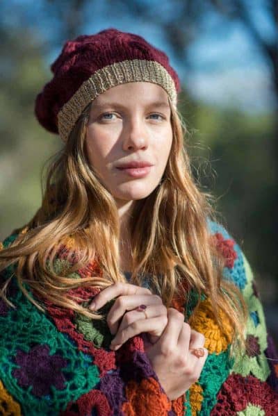 Cosy winter hat and crochet shawl