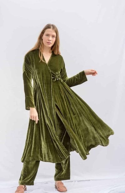 Sufi Coat Green Velvet 