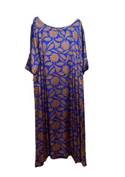 Wif Silk Aloka Tunic Dress Long Wif Cobalt Chocolate