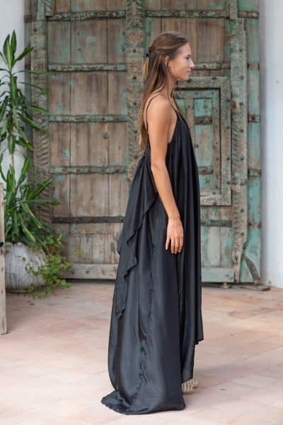 Silk Angel Dress Black