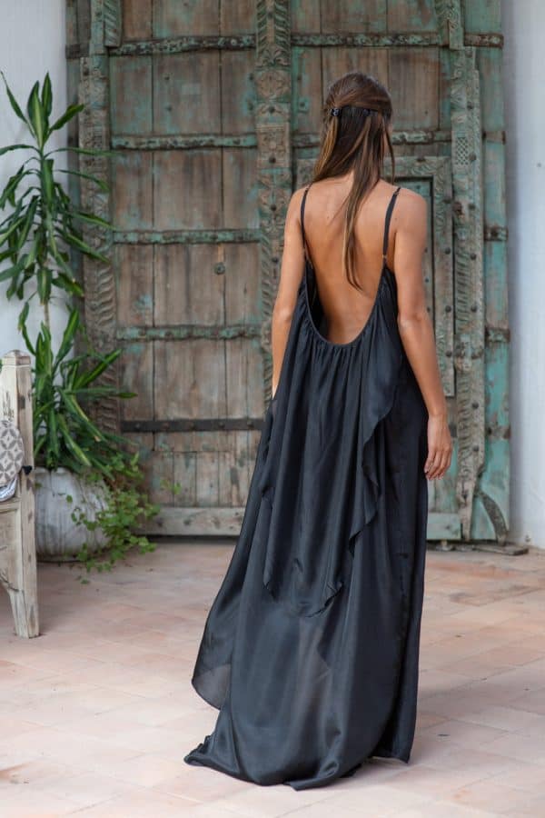 Silk Angel Dress Black