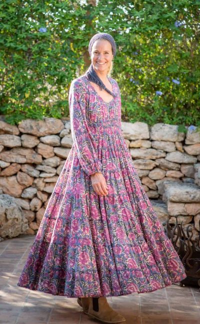 twirling in a floral floor length dress