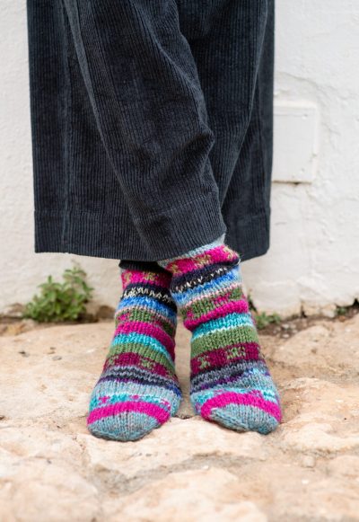 striped wool socks