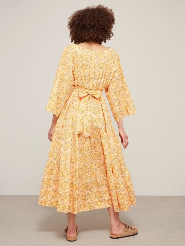 The Jody Dress. La Galeria Elefante x John Lewis. Kimono Dress Yellow back view