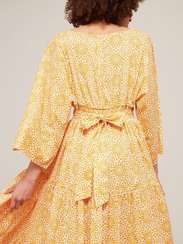 The Jody Dress. La Galeria Elefante x John Lewis. Kimono Dress Yellow back