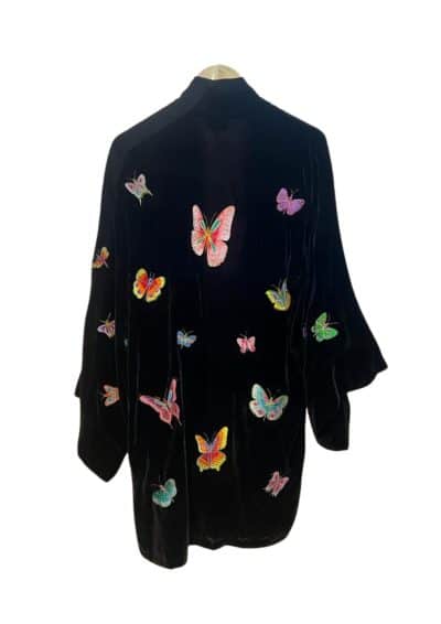 Black Velvet Butterfly Kimono back