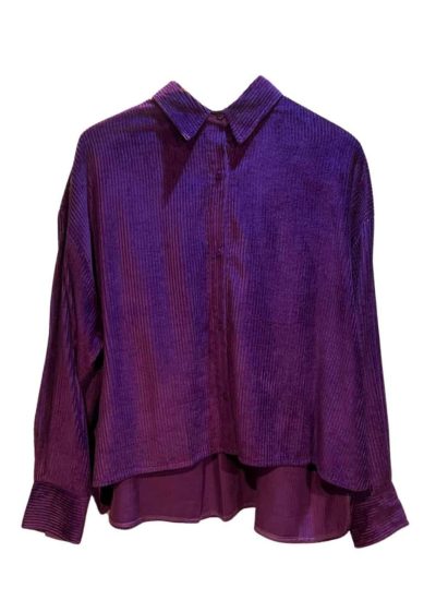 Cord Jumbo Shirt Purple Front
