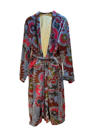 Dressing Gown Smoking Coat Blue Front