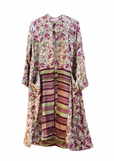 Floral And Stripes Vintage Sari Coat