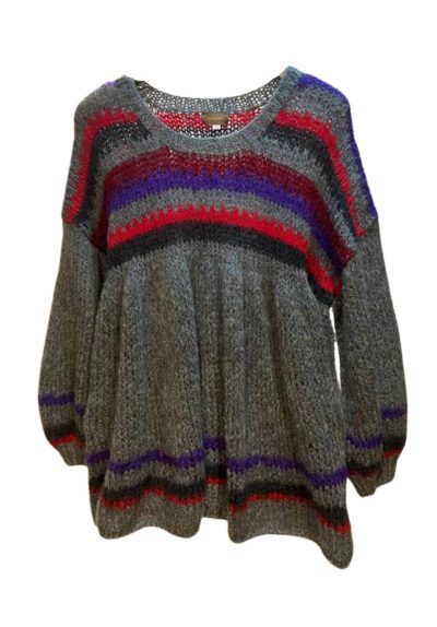 Grey Babydoll Mohair Sweater Front