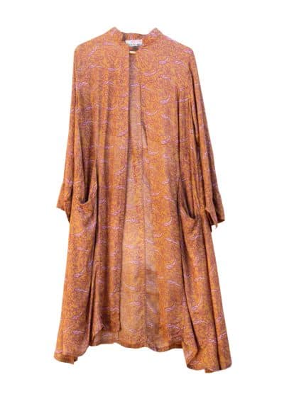 Rusty Orange Vintage Sari Coat