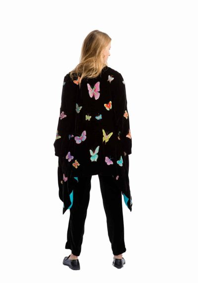 Black Velvet jacket with Butterfly embroidery