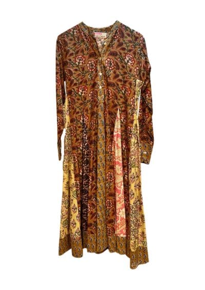 Brown Panel Dress Front