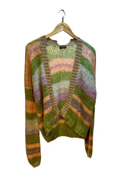 Green Mohair Cardigan Front