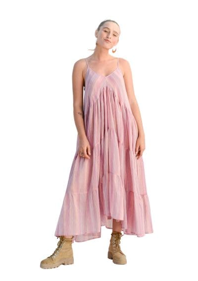 Pink Stripes Mediterranean Dress Front