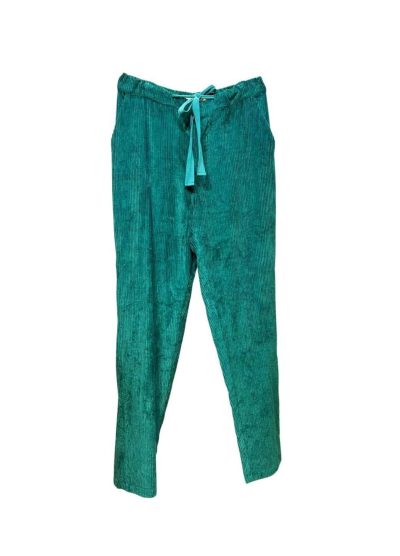 Cord Fran Trousers Emerald Front