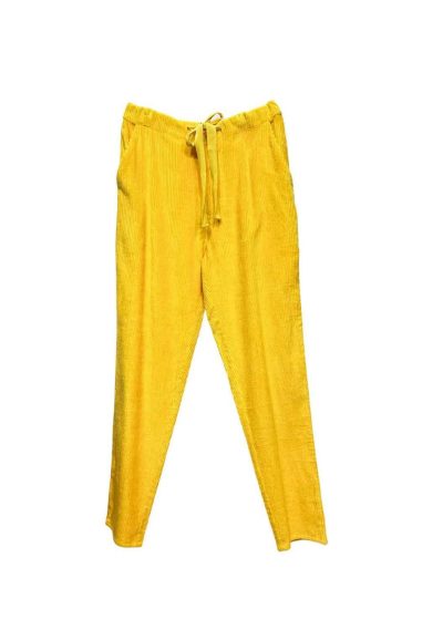 Cord Fran Trousers Yellow Front