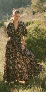 Black Floral Cowgirl Dress La Galeria Elefante Ibiza