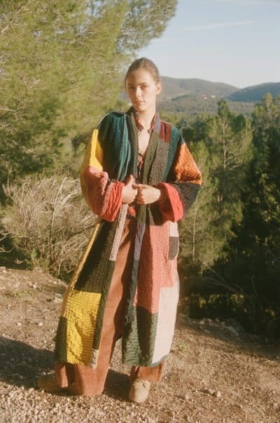 Long Velvet Patchwork Robe