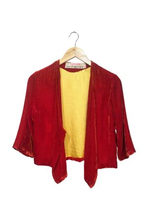 Red velvet bolero jacket sale