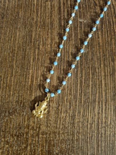 Ganesh Beaded Necklace Turquoise