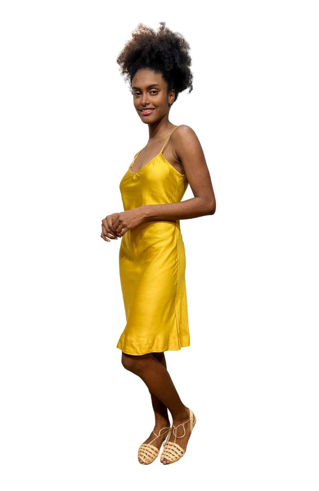 Short hot sale mustard dress