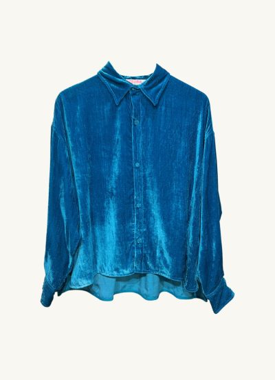 Velvet Jumbo Shirt Blue