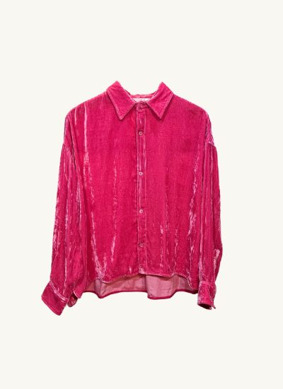 Velvet Jumbo Shirt Pink